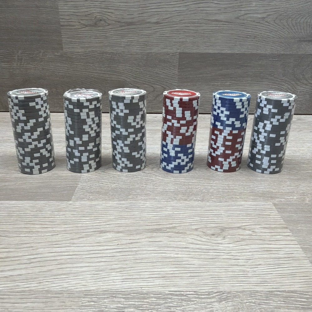 Vintage Camel Casino Las Vegas Poker Chips Lot Of 6 New Sealed Red Blue Grey